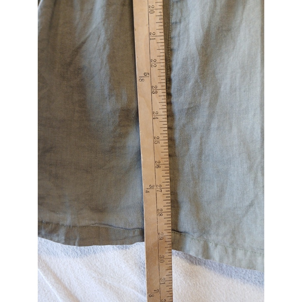 Sigrid Olsen 100% linen blouse lagenlook peasent medium sage green Tunic - Picture 4 of 8